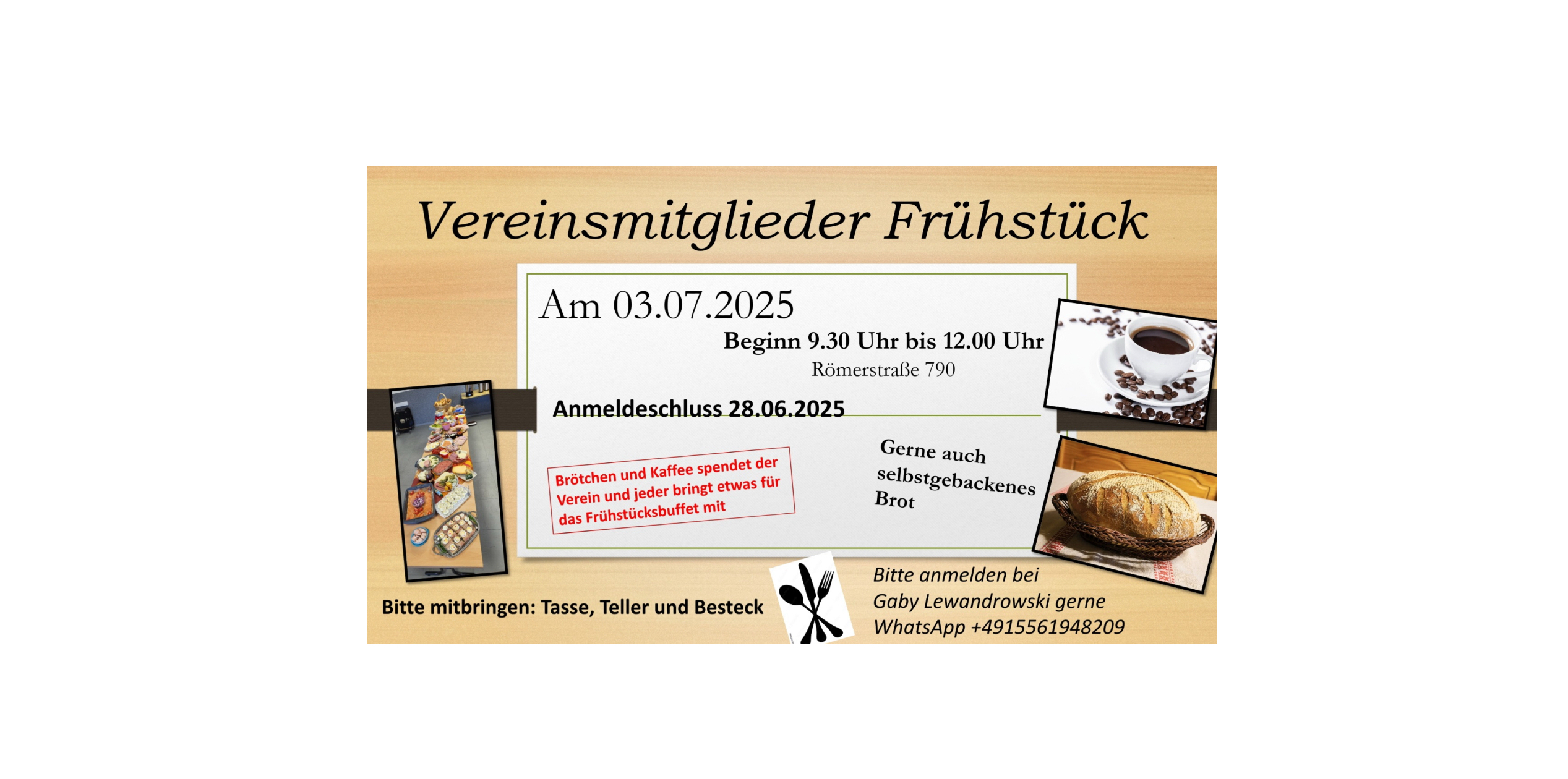 Vereinsfrühstück am 03.07.2025